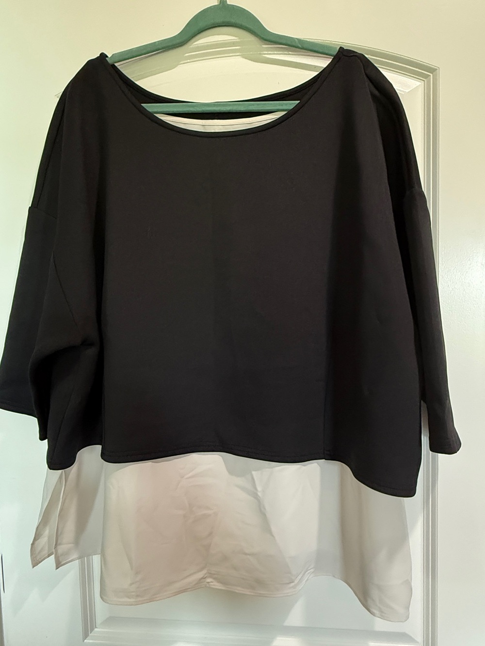 Lane Bryant Black and White Layered Tunic Top